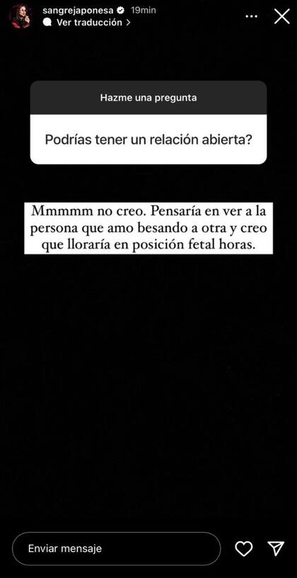 A La China Suárez le preguntaron si estaría en una relación abierta y ella fue contundente con su respuesta