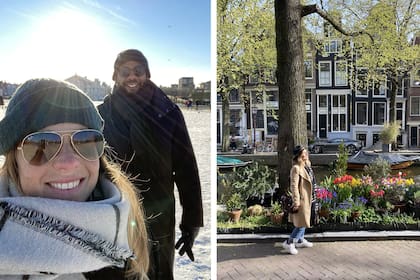A la izquierda, con Allan, su pareja y a quien conoció por Tinder. "Nos amamos y nos divertimos mucho juntos. Nos apoyamos mutuamente en nuestros caminos personales".