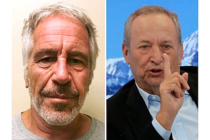 A la izquierda, el financista caído en desgracia Jeffrey Epstein. A la derecha, el economista estadounidense Larry Summers