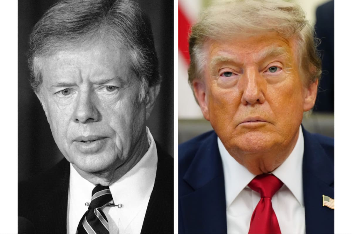 A la izquierda, el presidente Jimmy Carter el 3 de noviembre de 1980; a la derecha, el presidente Do