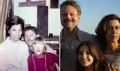 A la izquierda, foto familiar con Eunice, Rubens y Babiu (hija menor) en Río en 1970; a la derecha, escena de la película