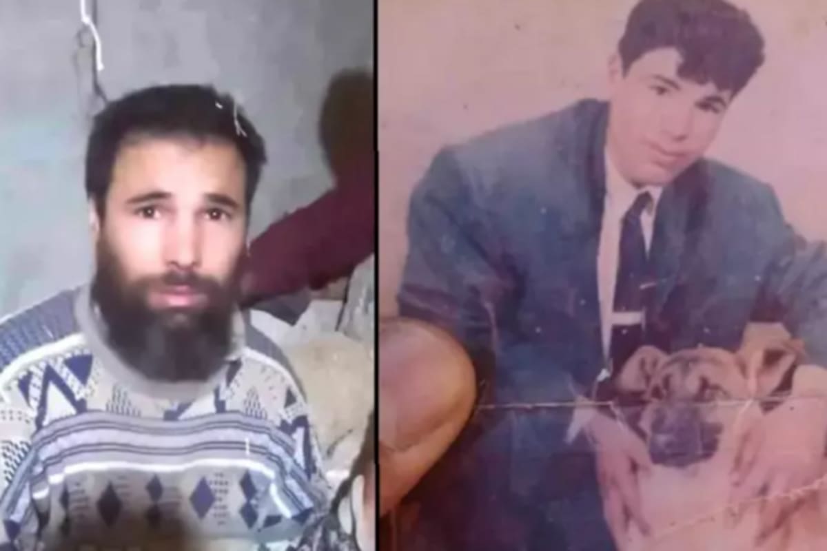 A la izquierda, la imagen del hombre tras ser rescatado. A la derecha, una fotografía previa a su desaparición