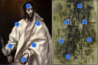 Encuentre el parecido entre estos dos cuadros del Greco y Picasso, un juego de influencias