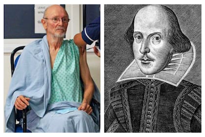 A la izquierda, William "Bill" Shakespeare, uno de los primeros hombres en recibir la vacuna contra la Covid-19 en Reino Unido. A la derecha, William Shakespeare, uno de los mayores exponentes de la literatura inglesa.