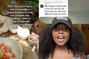 A la tiktoker cobraron 150 dólares por un desayuno en Tulum y ahora aconseja a sus seguidores