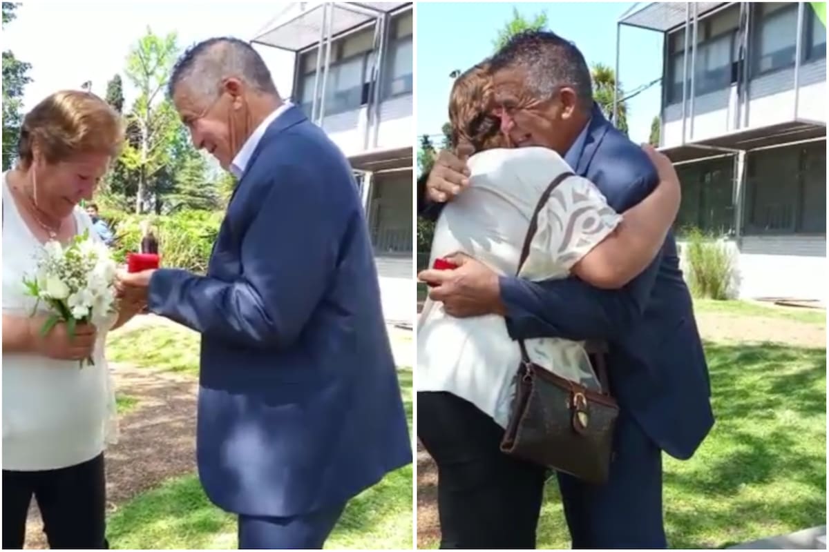 "A las 11:55 me propuso matrimonio y a las 12 nos casamos", le contó Rosa a LA NACION (Foto: Captura de video)