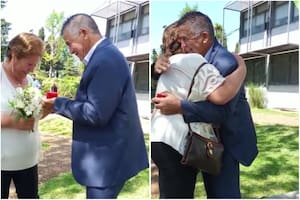 "A las 11:55 me propuso matrimonio y a las 12 nos casamos", le contó Rosa a LA NACION (Foto: Captura de video)