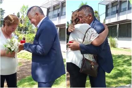 "A las 11:55 me propuso matrimonio y a las 12 nos casamos", le contó Rosa a LA NACION (Foto: Captura de video)