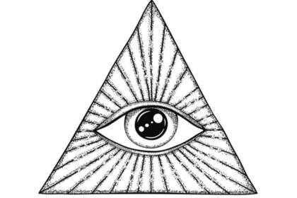 A lo largo de la historia se realizaron diferentes imágenes de un ojo dentro de un triángulo