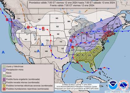 A lo largo y ancho del país se sentirán los efectos de la nueva tormenta antes del fin de semana