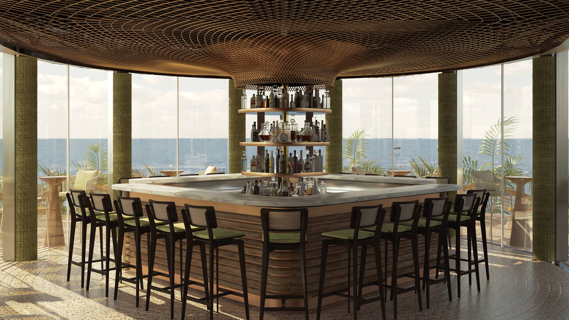 A partir de diciembre, el rooftop será el point ideal para tomar un cocktail al atardecer o probar un menú de lujo que incluirá langosta y caviar, entre otras opciones.