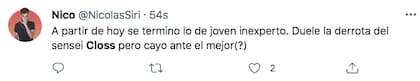 "A partir de hoy se terminó lo de joven inexperto", le dijo un tuitero a Mariano Closs