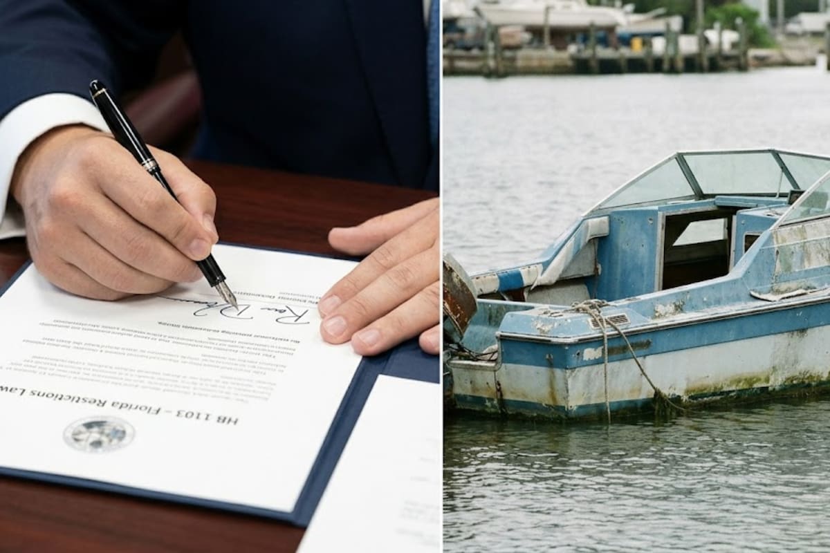 A partir del 1° de julio de 2026, la ley HB 1103, promulgada por el gobernador Ron DeSantis, amplía las facultades de los gobiernos locales de Florida para supervisar y controlar embarcaciones en sus aguas