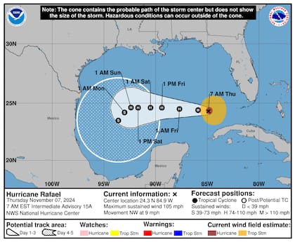A pesar de que avanza en dirección contraria, en estados como Texas y Florida podrían presentarse tormentas fuertes