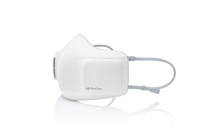 A pesar de un diseño simple y discreto, el LG PuriCare es una mascarilla que no pasa inadvertida en el uso diario