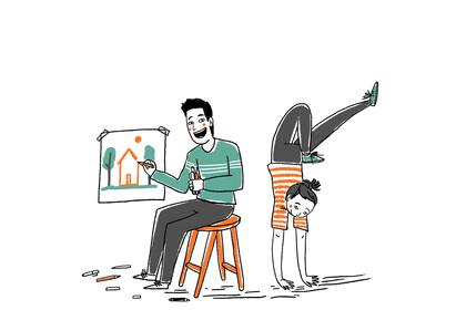 A Sebastián le gusta mucho dibujar y a Candela, hacer gimnasia deportiva