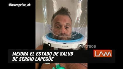 A Sergio Lapegüe le colocaron un aparato nuevo para ayudarlo a respirar - Fuente: eltrece