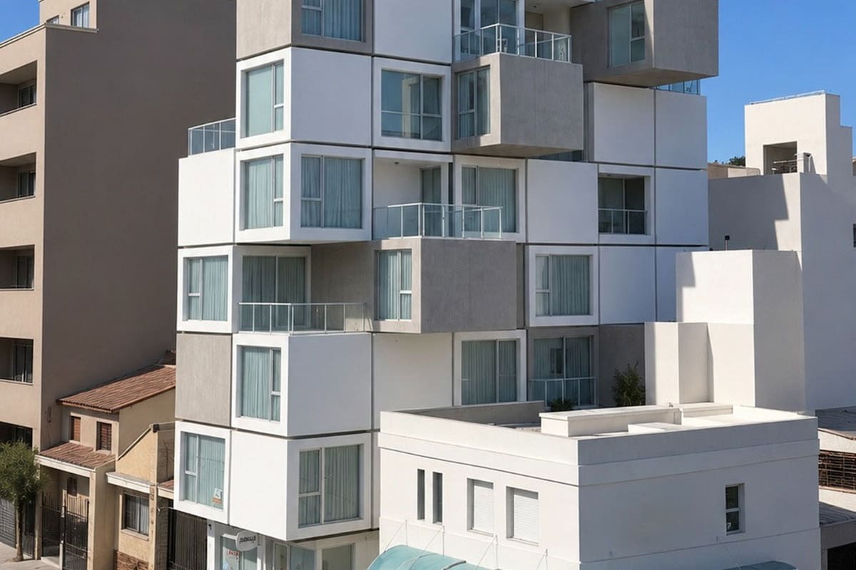 A solo dos cuadras del mar, en Puerto Madryn, un edificio residencial de ocho pisos rompe con la arquitectura tradicional
