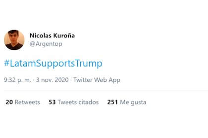A través de las redes mostró su apoyo a Donald Trump