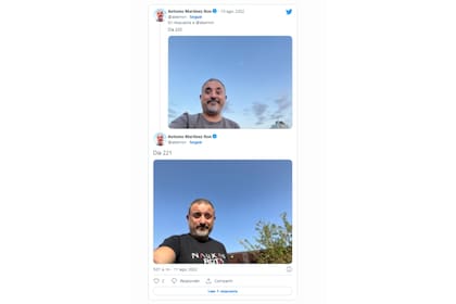 A través de su Twitter publica cómo ve el cielo a diario