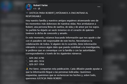 A través de una serie de posteos desde la cuenta del fallecido en Facebook, la familia de García solicitó ayuda tanto a las autoridades como a internautas para identificar al conductor del camión