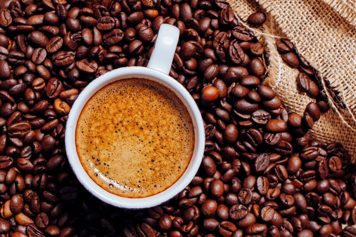 A white cup of coffee