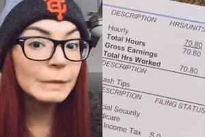 Aaliyah Cortéz, se hizo viral tras obtener un pago de 9,20 dólares por haber trabajado 70 horas (Foto: TikTok(@f.aa.ded)