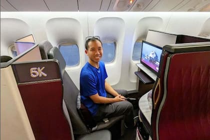 Aaron Wong en uno de sus viajes por el mundo