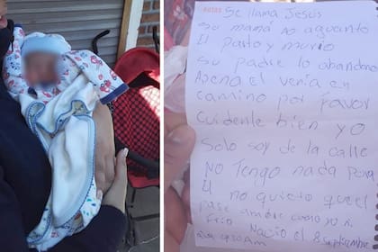 Abandonaron un bebe adentro de una bolsa y dejaron una nota