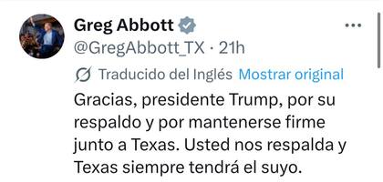 Abbott elogió el respaldo de Donald Trump