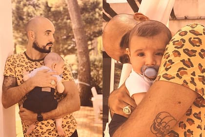 Abel con su hijo Agustín, que ya tiene cuatro meses
