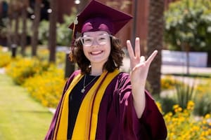 Abigail Zagala es noticia en todo el mundo por graduarse de la Universidad a los 14 años. Foto: Universidad Estatal de Arizona