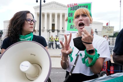 Protestas a favor del aborto legal a las puertas de la Corte Suprema, en Washington