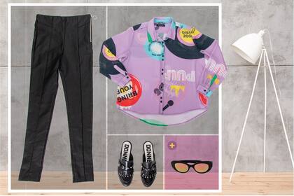 ¿Aburrida en estos días en casa? Ponele color con una buena estampa, como la de esta camisa de gasa, y combinala con unas leggins de cuero