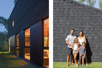 Acá, arquitecto Diego Pérez y su familia.