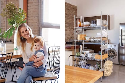 "Dejamos la cocina tal cual la recibimos: sólo agregamos un mueble de acero inoxidable para acomodar condimentos, utensilios y vajilla de uso diario".