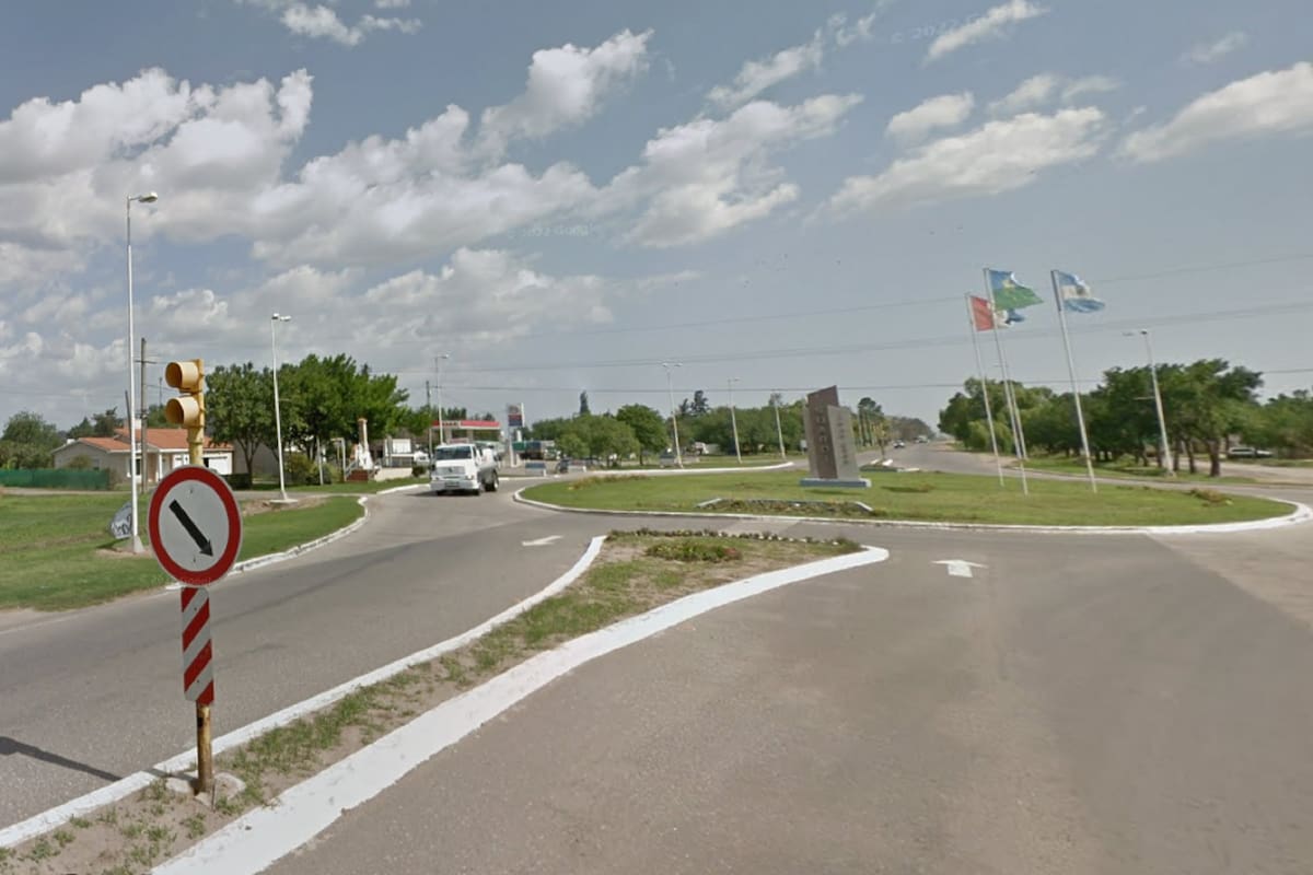 Acceso a la ciudad de Suardi, en Santa Fe