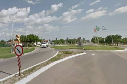 Acceso a la ciudad de Suardi, en Santa Fe