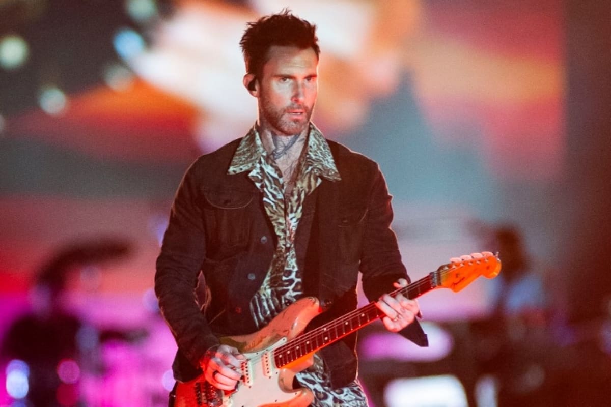 Adam Levine de Maroon 5 durante su último show en Argentina, en 2022, en el Campo Argentino de Polo