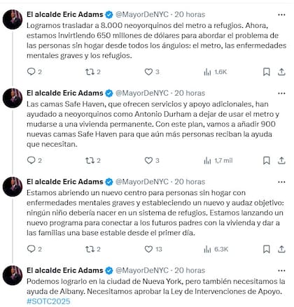 Adams señaló que esta nueva financiación servirá para crear “refugios seguros”, una alternativa a los tradicionales alojamientos de emergencia