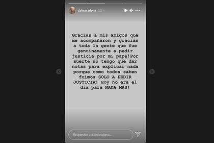 Además, Dalma aprovechó para mostrar su gratitud con todos los que se sumaron a la marcha