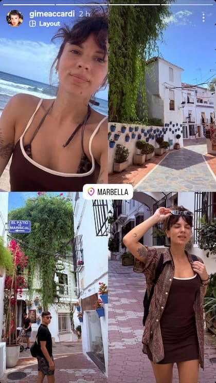 Además de compartir con sus seguidores las postales de aquel encuentro, también subió imágenes de sus paseos por la costera ciudad española