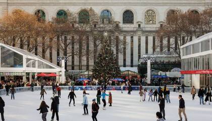Además de la pista de patinaje, el Winter Village ofrecerá iglús privados y tiendas navideñas al aire libre