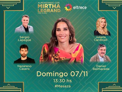 Además de Lapegüe, participaron de Almorzando con Mirtha Legrand Nazareno Casero, Julieta Cardinali y Daniel Balmaceda