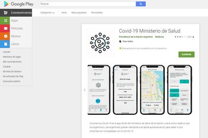Además, Google tuvo que tomar medidas drásticas para frenar la desinformación. En la imagen, la app del Gobierno Nacional sobre el coronavirus