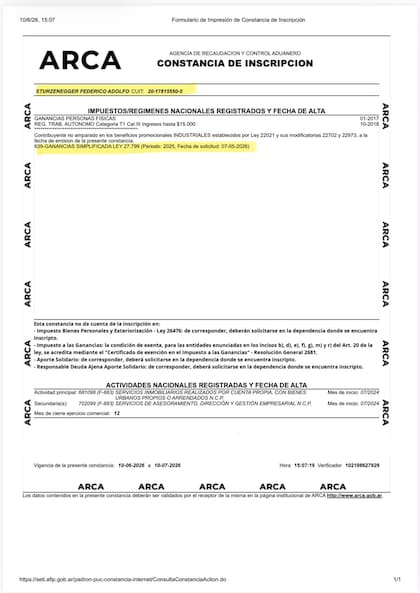 Adhesión al Régimen Simplificado de Ganancias
