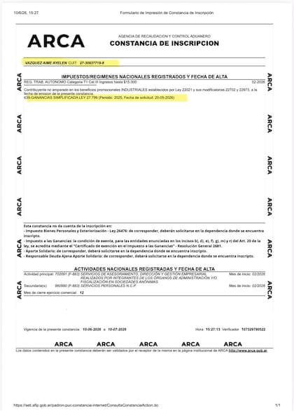 Adhesión al Régimen Simplificado de Ganancias