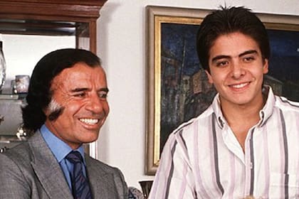 Carlos Saúl Menem junto a su hijos Carlos Menem Jr.