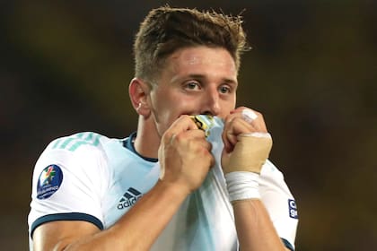 Gaich, con la camiseta de la selección, con la que saltó al reconocimiento y a primera