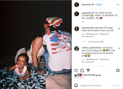 A$AP Rocky compartió una serie de fotografías en su cuenta de Instagram para conmemorar el cumpleaños de su primogénito